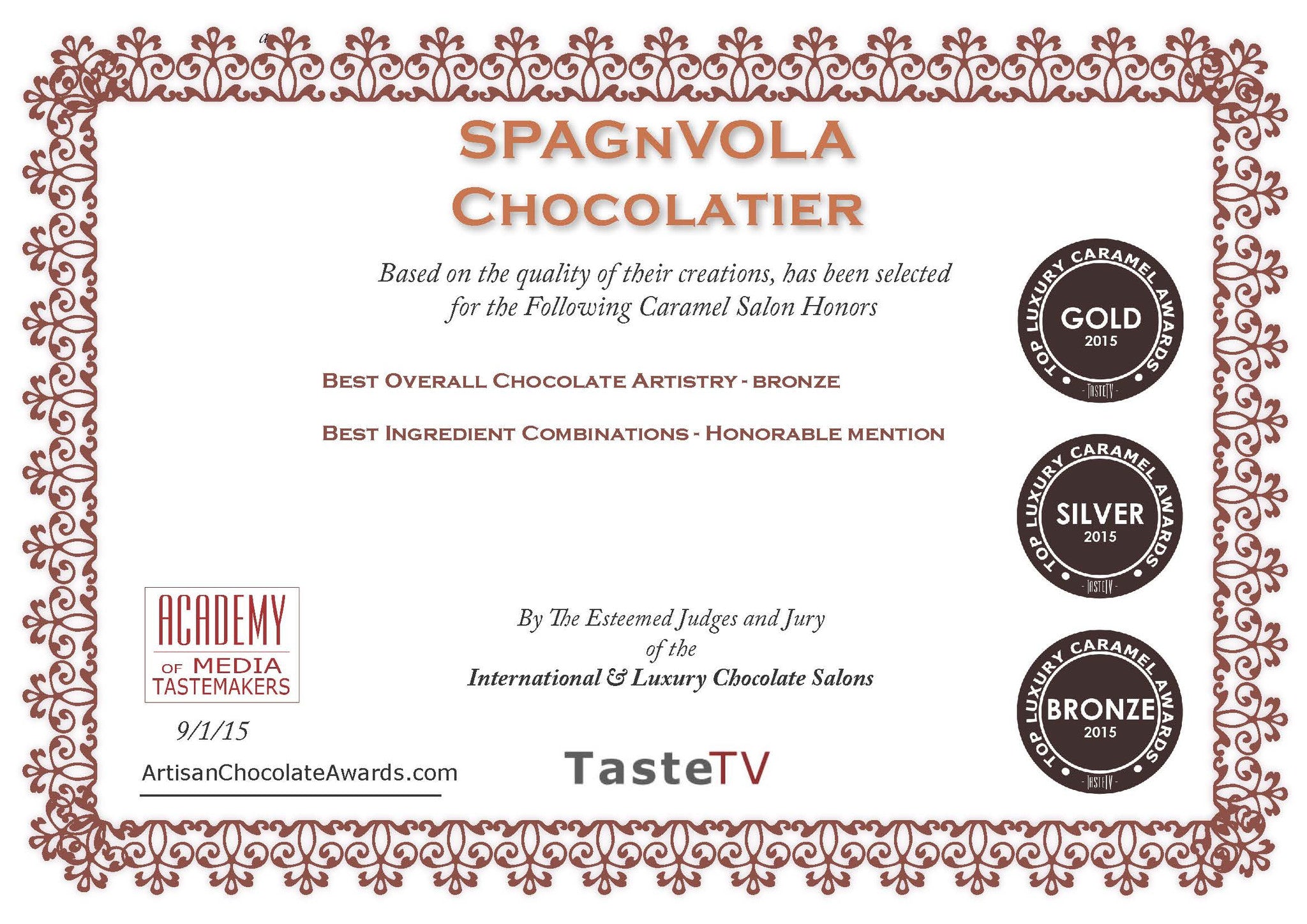 BEST Overall Chocolate Artistry and BEST Ingredient Combination