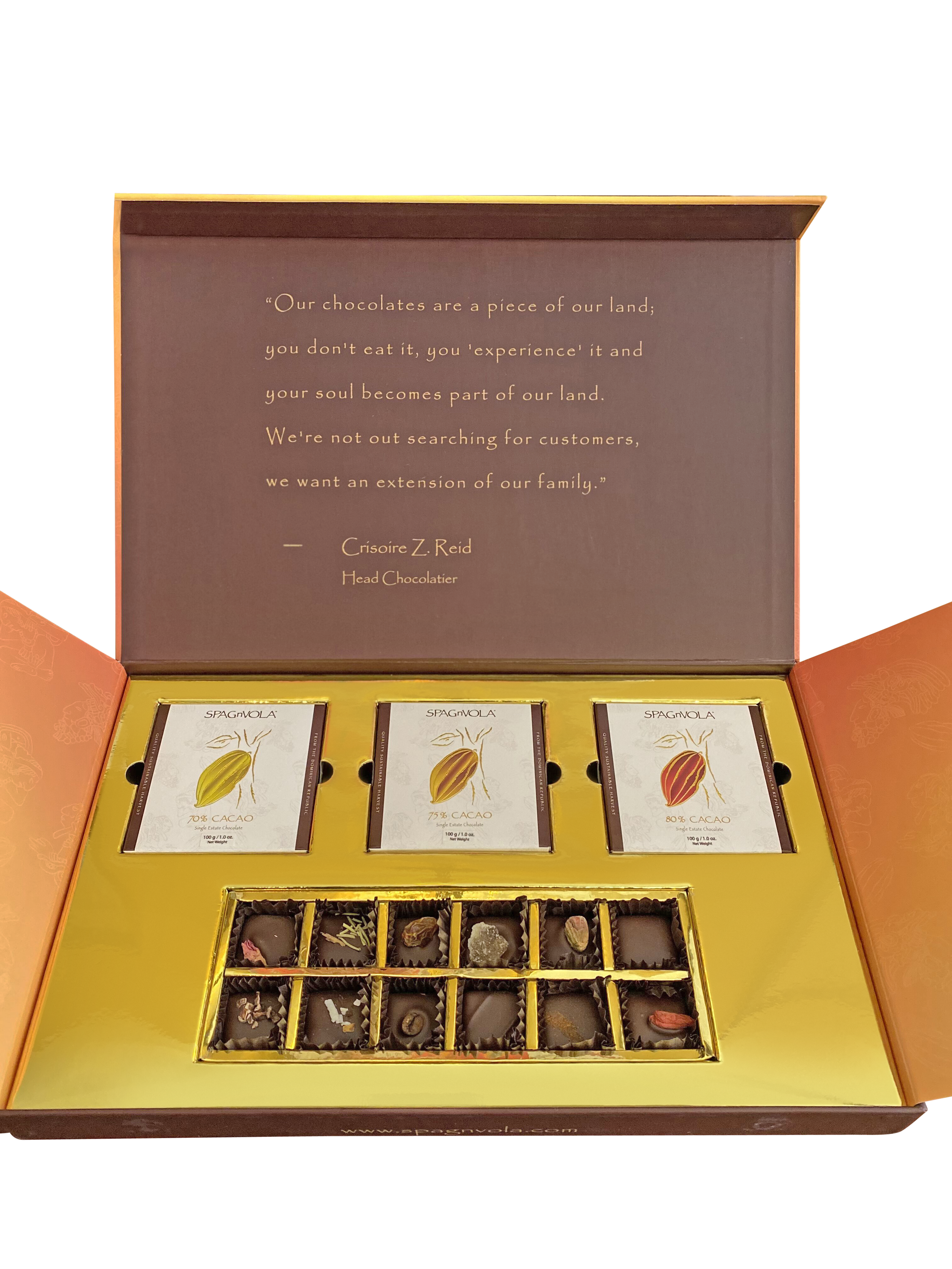 Luxury Gift Box : 12pc. Truffles with 3 Single-Estate Chocolate Bars