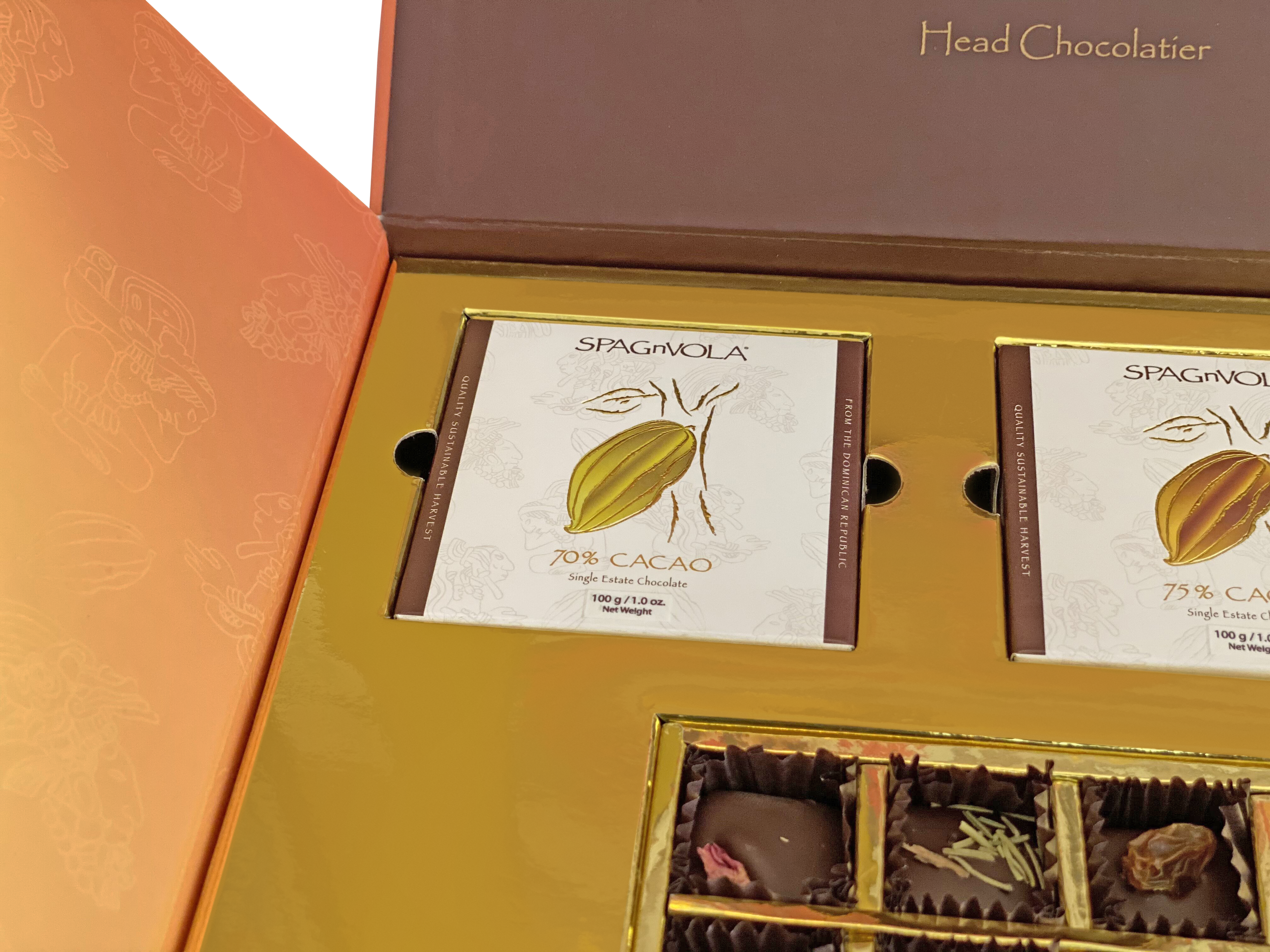 Luxury Gift Box : 12pc. Truffles with 3 Single-Estate Chocolate Bars